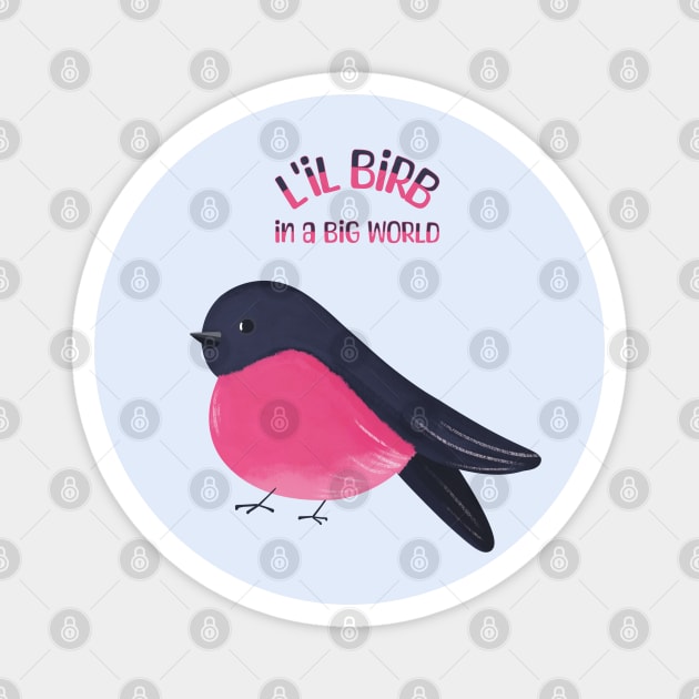 Lil Pink Robin Bird Magnet by tinyfloofstar